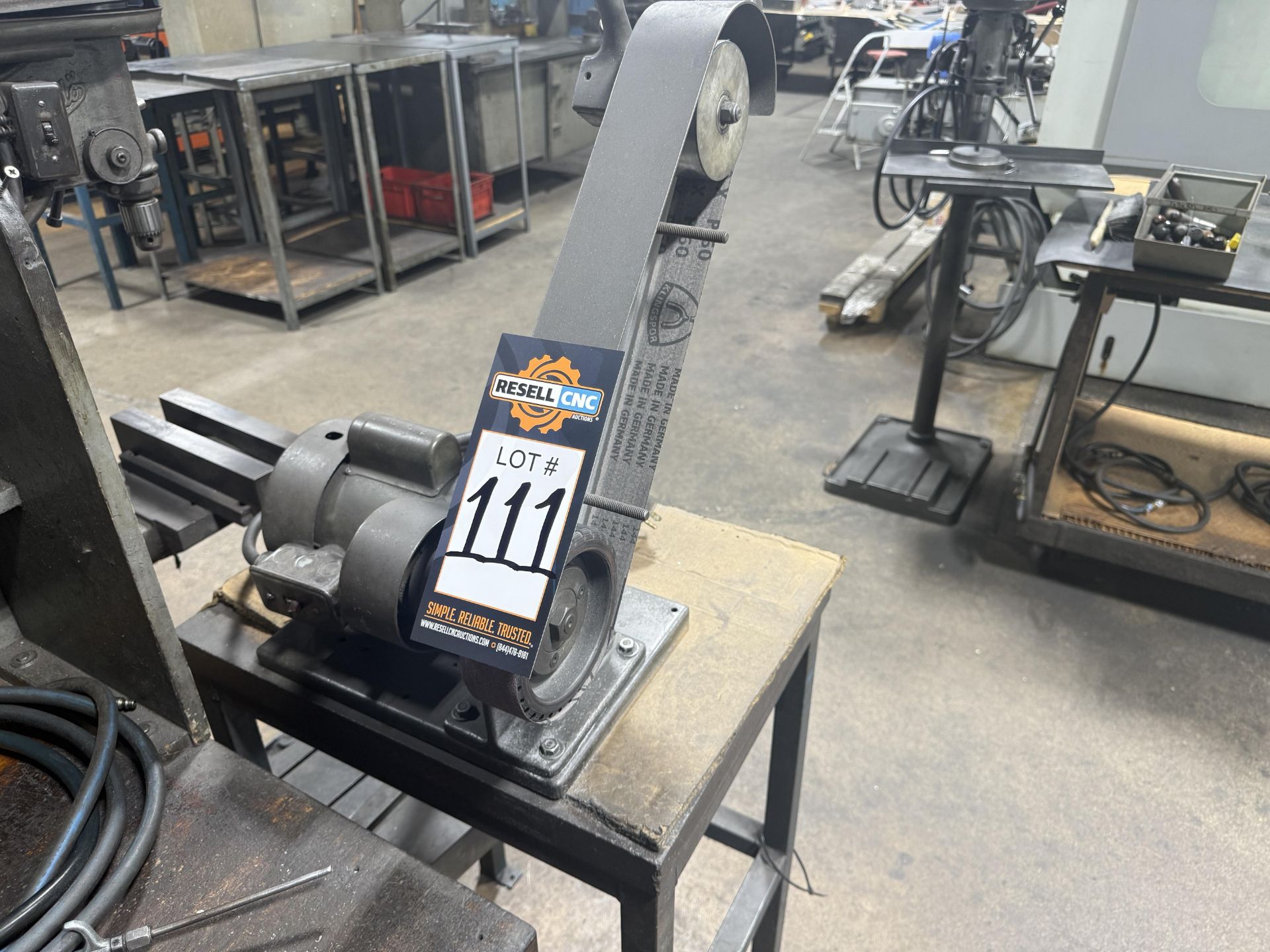 2" Engleberg Model CNZ Belt Sander on Shop Stand