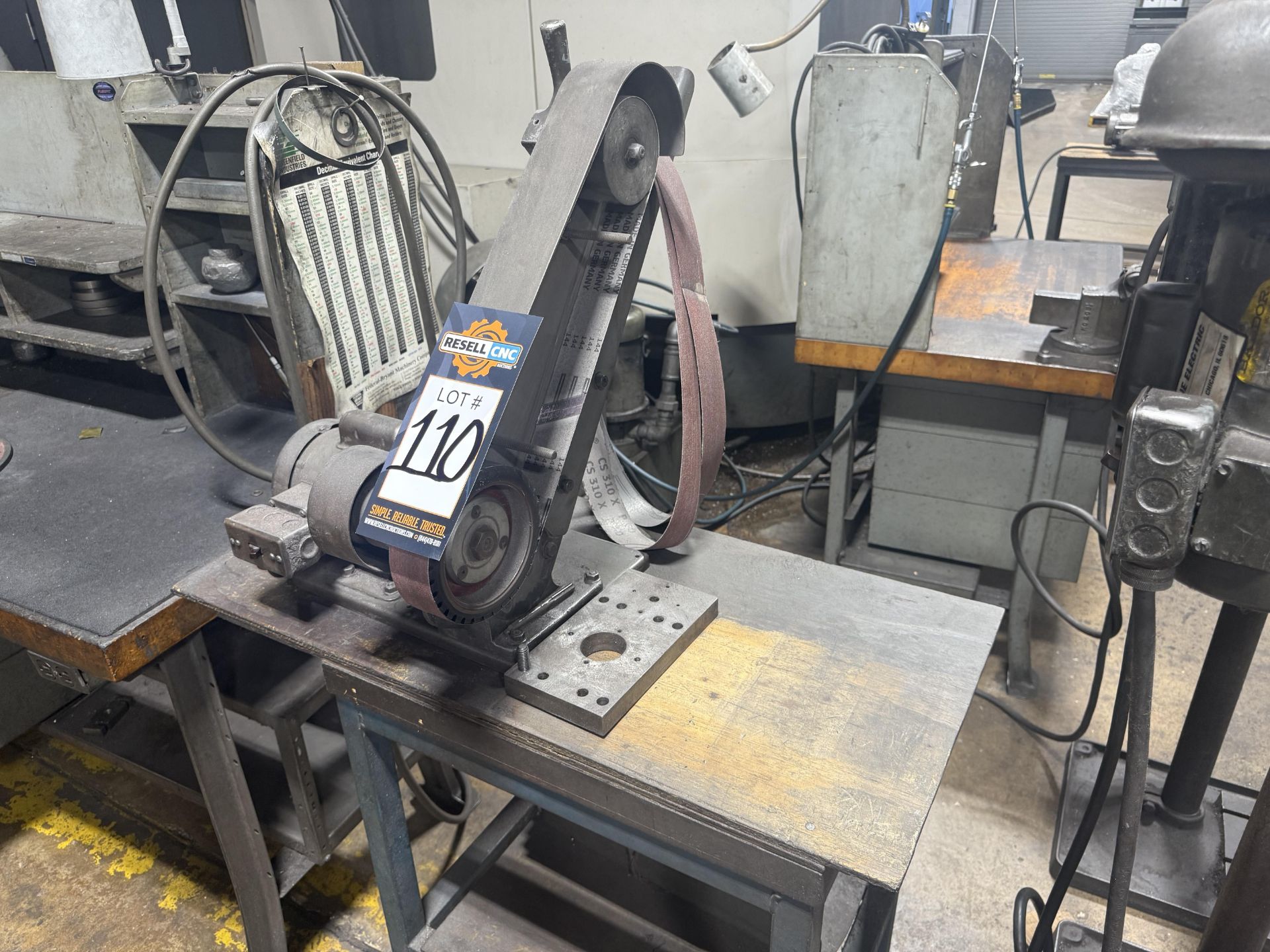 2" Engleberg Model CNZ Belt Sander on Shop Stand