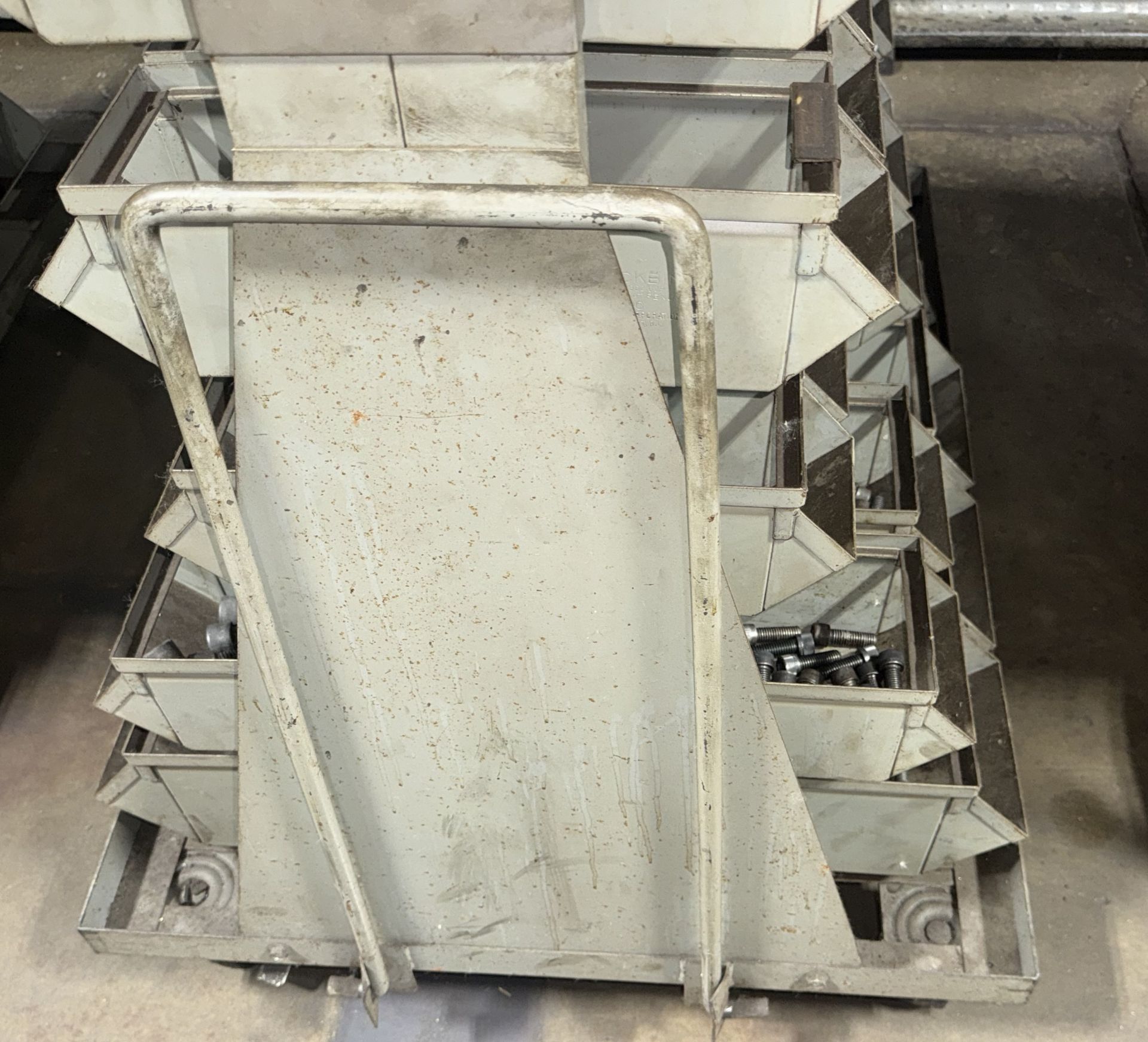 Mobile Storage Racks with Bins & Contents - Lever Wheel Brakes ...