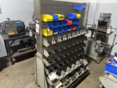 Mobile Storage Racks with Bins & Contents; Lever Wheel Brakes; Hardware Inventory