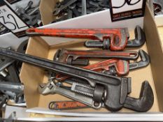 Assortment of Pipe Wrenches & Adjustable Wrenches