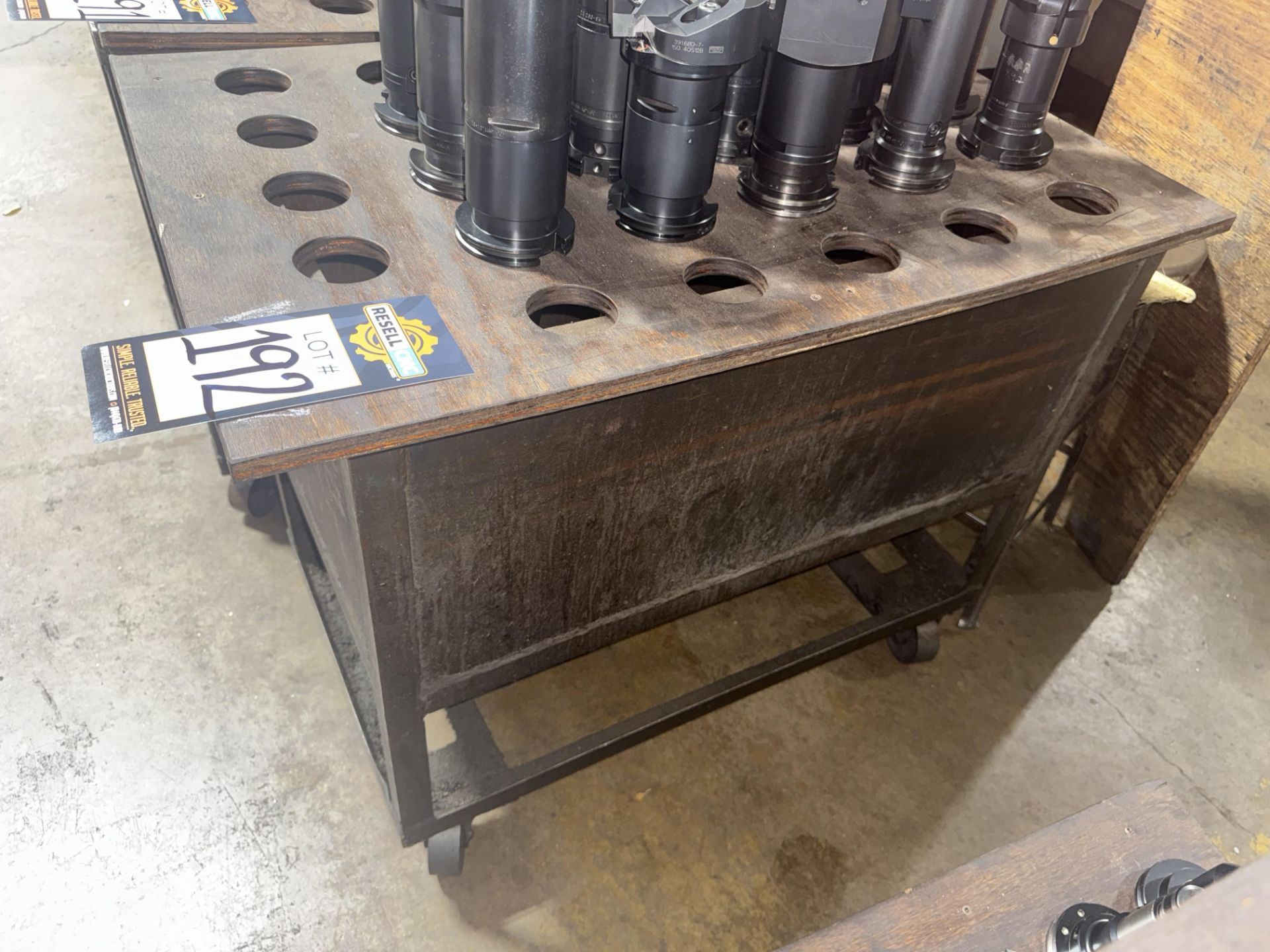 (15) CAT 50 Tool Holders with 4-Wheel Shop Cart - Image 3 of 11