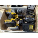 (2) Dewalt Cordless Drills, Models DCD980 & DCD771, with Batteries & Chargers