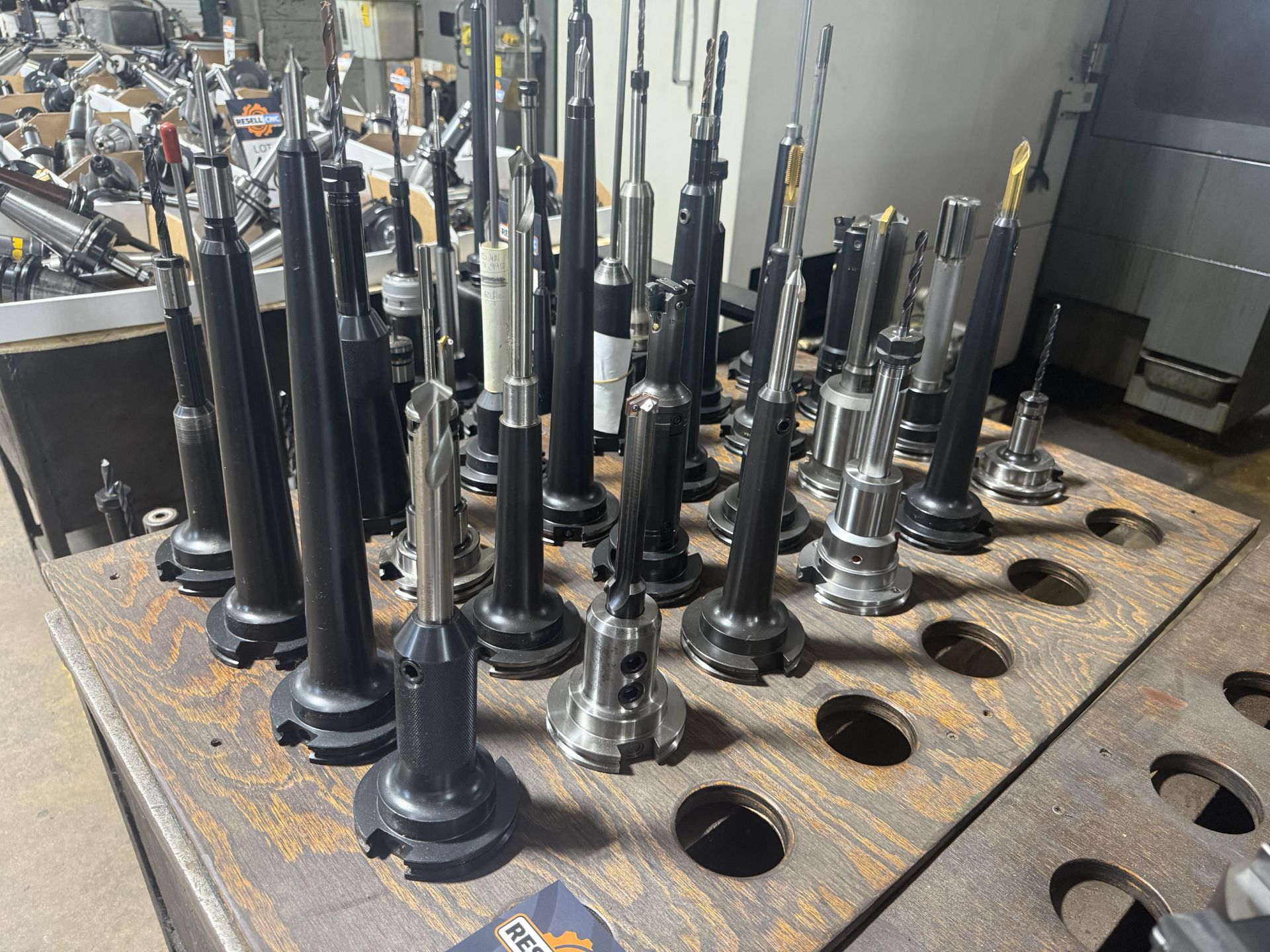 (24) CAT 50 Tool Holders with 4-Wheel Shop Cart