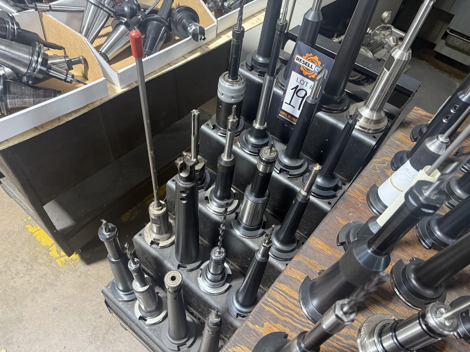 (20) CAT 50 Tool Holders with Rolling Tiered Cart - Image 2 of 8