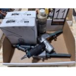 (2) Pneumatic Dyna Brake Belt Sander, Belts New In Box, and Air Lube Bottle