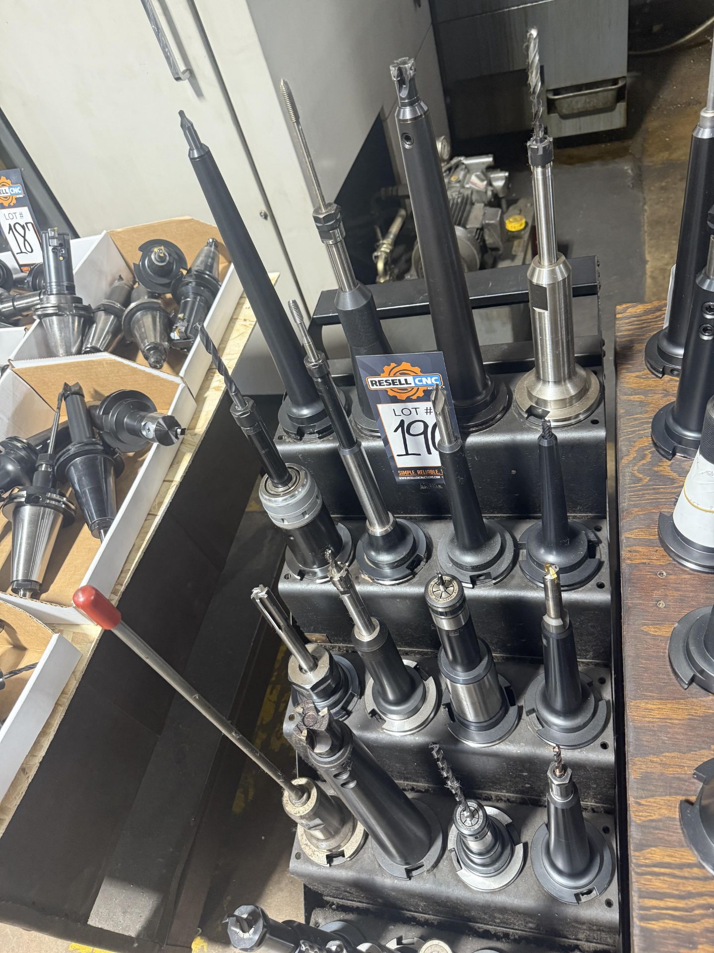 (20) CAT 50 Tool Holders with Rolling Tiered Cart - Image 3 of 8