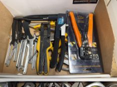Assortment of Pliers, Wire Strippers, Wrenches