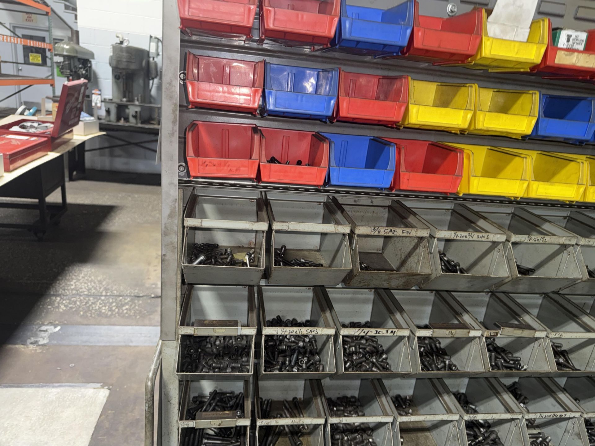 Mobile Storage Racks with Bins & Contents - Lever Wheel Brakes ...