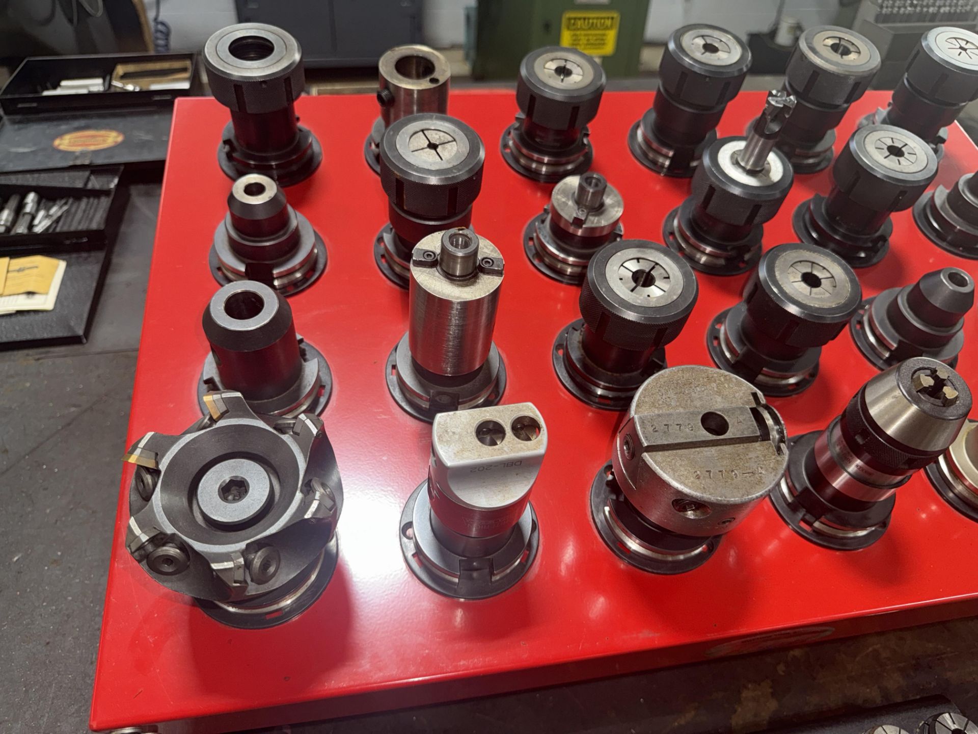 Huot Tool Stand with (24) CAT 40 Taper Tool Holders with Collet Set - Image 4 of 6