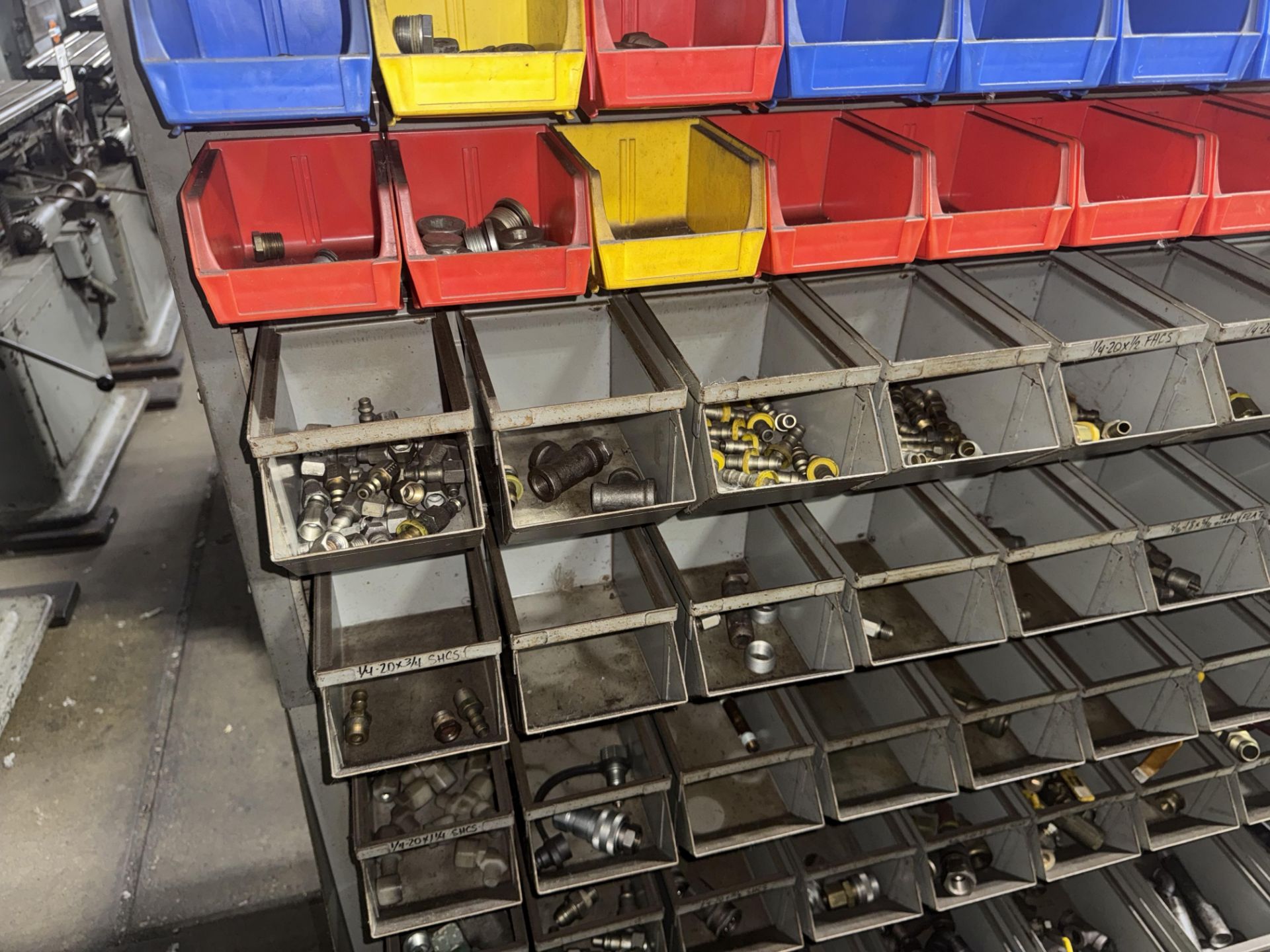 Mobile Storage Racks with Bins & Contents - Lever Wheel Brakes ...