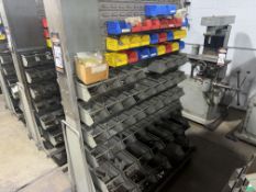 Mobile Storage Racks with Bins & Contents; Lever Wheel Brakes; Hardware Inventory