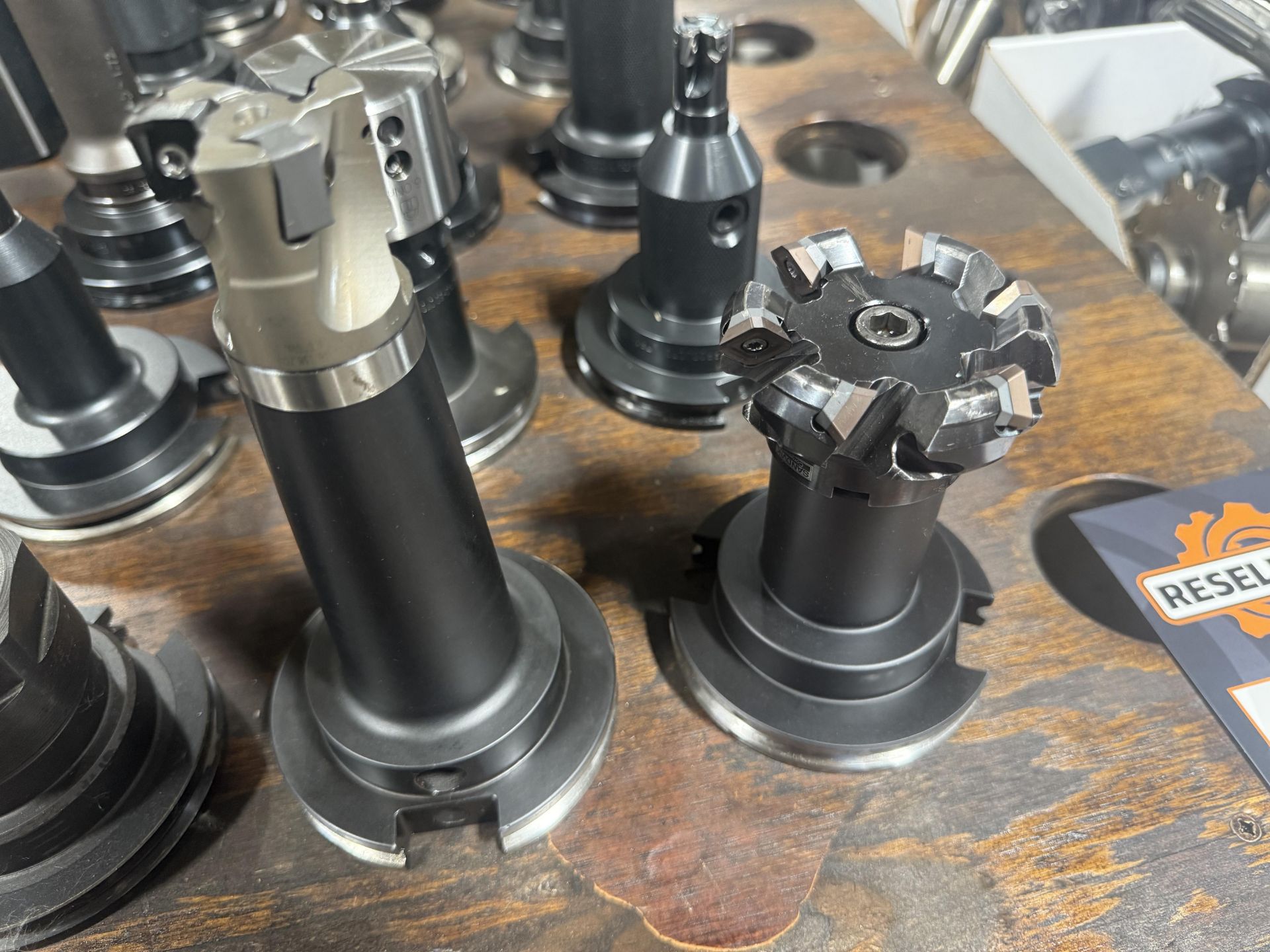 (18) CAT 50 Tool Holders with 4-Wheel Shop Cart and Tool Setup Block - Image 8 of 9