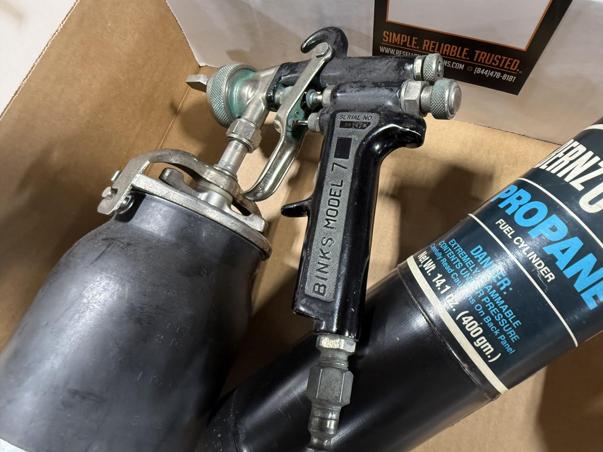 Binks Pneumatic Paint Gun, Bernomatic Propane Torch - Image 4 of 7