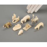 8 Inuit Carved Animal Figures