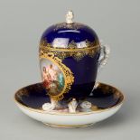 Meissen Cobalt Blue Cup & Saucer ca. 1855
