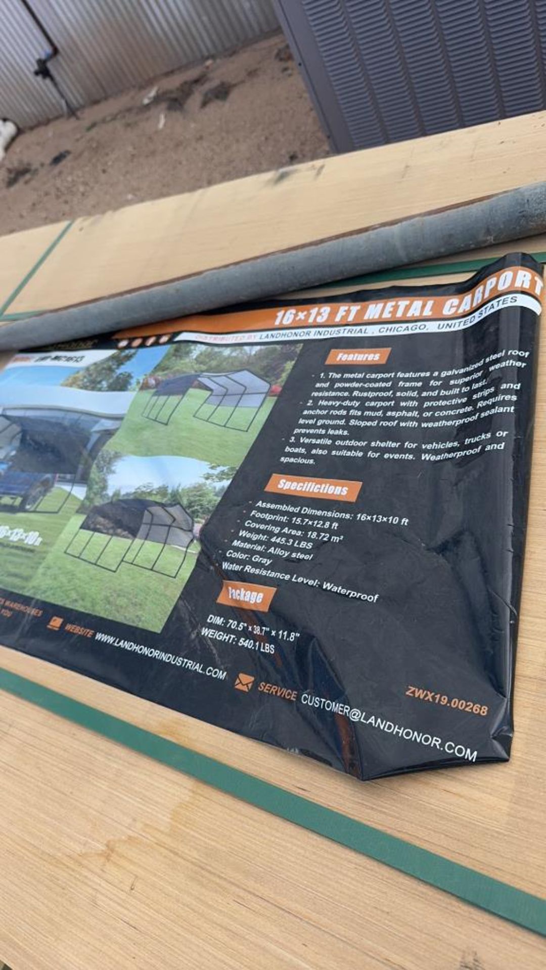 16x13 Gray Metal Carport