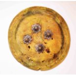 18th century Indian/Mughal Rhino hide shield (dhal) with bronze bosses, Islamic Eastern