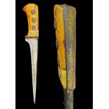 Fine 19th Century Indian/Mughal Islamic (Pesh-kabz) Dagger, Damascus blade