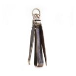 Ancient Qajar Silver and Black Enamel Cosmetic Grooming Tool (19th Century Persia)