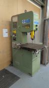 Startrite 216 Vertical Bandsaw. 26" x 26" Sliding Tilting Table.