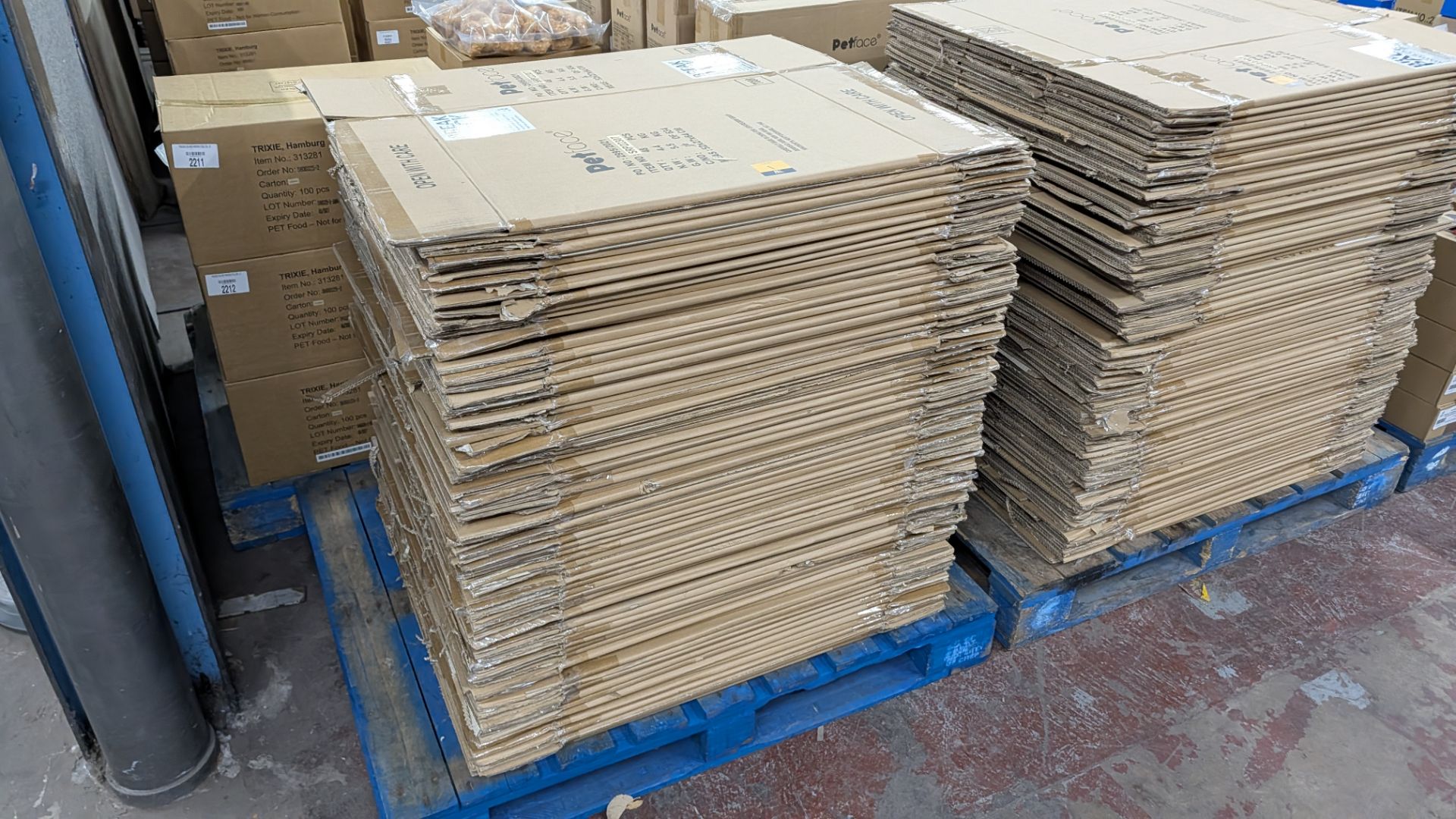 Stack of approximately 65 Cardboard Boxes, each measuring 52cm x 27cm x ...