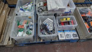 Contents of a Pallet of assorted Hardware Trade Stocks, including padlocks, door hardware, cables an