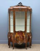 LOUIS XV STYLE KINGWOOD & GILT BRONZE VERNIS MARTIN VITRINE, in the manner of Zwiener, domed top