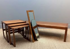 GROUP OF MID-CENTURY FURNITURE including, G-Plan Quadrille nest of tables, two mirrors, long and low