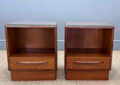 PAIR OF G-PLAN MID-CENTURY FRESCO BEDSIDE CABINETS, 54 (h) x 45 (w) x 40cms (d) (2) Provenance: