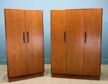 TWO MID-CENTURY G-PLAN FRESCO TEAK WARDROBES, by Victor Wilkins circa. 1967, one '4 foot' with bi-