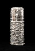 VICTORIAN SILVER SUGAR CASTER, Horace Woodward & Co., London 1891, embossed foliate decoration, 16.