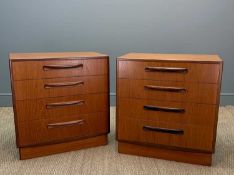 PAIR MID-CENTURY G-PLAN FRESCO TEAK CHEST OF DRAWERS, 76 (h) x 72.5 (w) x 45cms (d) (2)