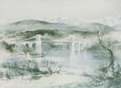 ‡ WILLIAM SELWYN (b.1933) limited edition (414/850) print - the Menai Suspension Bridge, signed in