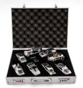 CORGI JAMES BOND 007 SET OF 8 CHROME PLATED CARS, including Aston Martin DB5 (Thunderball), Aston