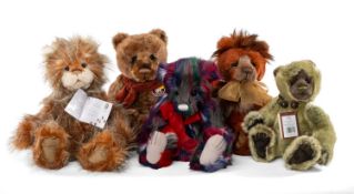 CHARLIE BEARS, to include Henry, Brimble, Higgledy, Thistle, and Bonfire Toffee (5) Provenance: