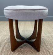 G-PLAN MID-CENTURY 'NEW FRESCO' DRESSING STOOL, pale grey cloth upholstery, approx. 47 (h) x