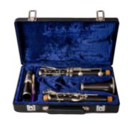 VINTAGE LIKELY GRENADILLA B-FLAT CLARINET with nickel keys, in black plastic case with 'Buffet