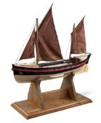 SCRATCH BUILT WOODEN SCALE MODEL OF 19TH C. RNLI PADSTOW LIFEBOAT 'ARAB', 68 (h) x 102 (l) x