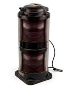 DOUBLE DECK MARINE PORT NAVIGATIONAL LAMP, in black plastic casing, 48cms (h) Provenance: private