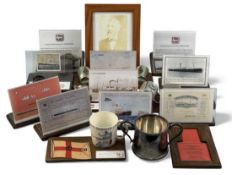 ASSORTED SHIPPING LINE MEMORABILIA, including Bibby Line silver-plated sugar basin by Walker & Hall,