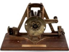 VINTAGE BRASS SHIP'S INSTRUMENT, possibly a runner position indicator, 26 (h) x 38cms (l), recovered