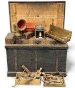 VICTORIAN SHIPWRIGHTS / CARPENTER'S PINE TOOL CHEST, late 19th century, fitted with sliding drawer