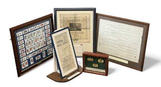 PICTURES & COLLECTABLES OF MARITIME INTEREST, comprising a paper tribute to The Lusitania, torpedoed