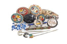 COSTUME JEWELLERY, including micromosaic brooches, carved jet brooch, etc. Provenance: private