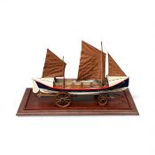 SCRATCH BUILT PAINTED WOODEN SCALE MODEL OF CEMLYN BAY LIFEBOAT B.J. NICHOLSON (built in 1882), on