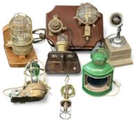 VINTAGE SHIP'S LIGHTING, including chrome P&O nickel-plated wall sconce with adjustable ball