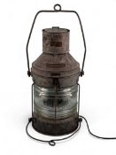 METEORITE MASTHEAD LAMP, 'Not Under Command', galvanized casing, 52cms (h) Provenance: private
