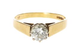 DIAMOND SOLITAIRE RING, brilliant-cut stone approx. 0.76cts, colour estimated as K/L, I2 clarity, in