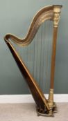 SEBASTIAN ERARD, J. SCHWIESO GRECIAN HARP, no. 380, seven pedals, decorated with gilt classical